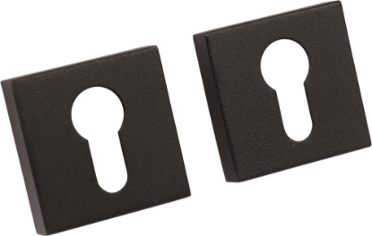 Afbeeldingen van OXLOC Rozet profielcilinder RVS zwart vierkant kunststof onderrozet 52X8MM