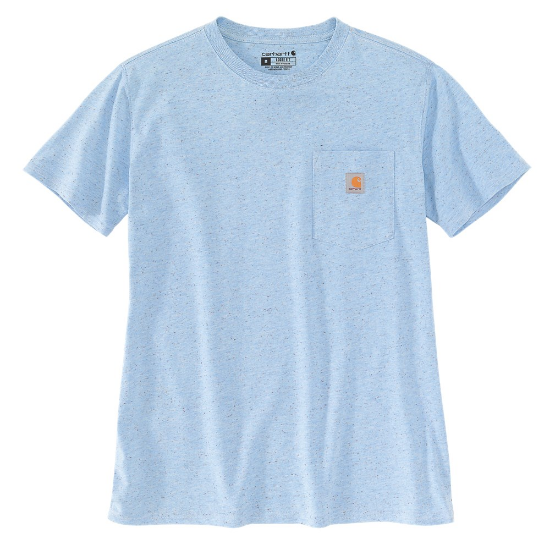 Afbeeldingen van CARHARTT T-shirt workwear met zak dames 103067 powder blue nep L