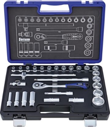 Afbeeldingen van FORUM Dopsleutelset ½" 28x