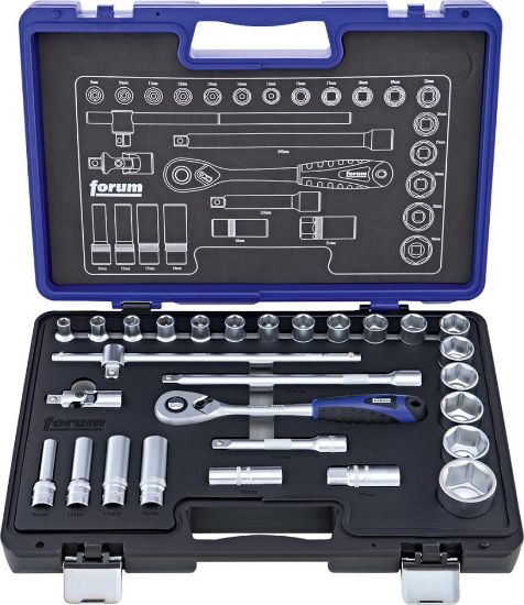 Afbeeldingen van FORUM Dopsleutelset ½" 28x