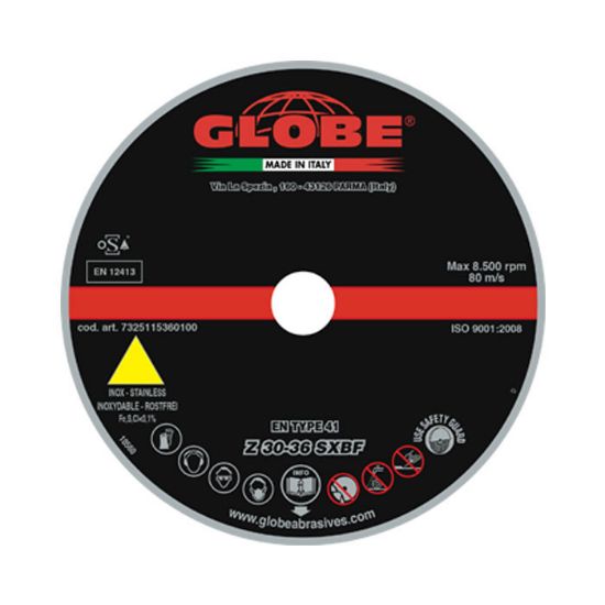 Afbeeldingen van GLOBE Doorslijpschijf G1443 RVS Z-30-36-SX 125X2,5X22,2MM