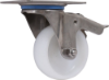 Afbeeldingen van KELFORT Zwenkwiel wit RVS met rollager + rem 80MM