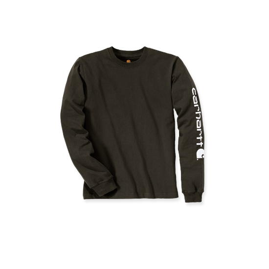 Afbeeldingen van CARHARTT T-shirt logo sleeve L/S EK231 peat S