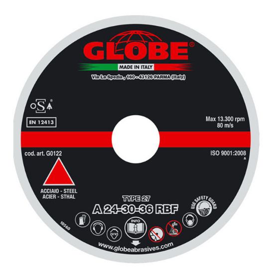 Afbeeldingen van GLOBE Afbraamschijf G0125 A24-30-36-R 180X7X22,2MM