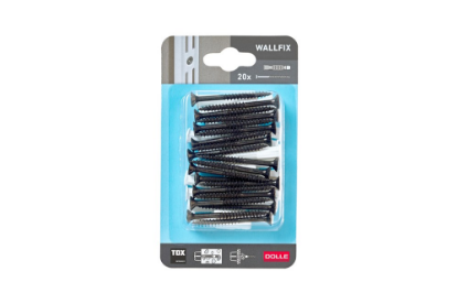 Afbeeldingen van Schroeven- en pluggenset zwart tbv wandrails