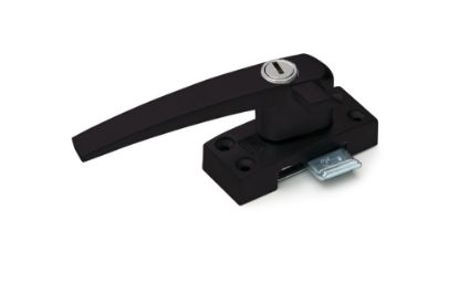 Afbeeldingen van DX Raamboompje met cilinderslot linkshandig met nok SKG*® zamac epoxy coating zwart