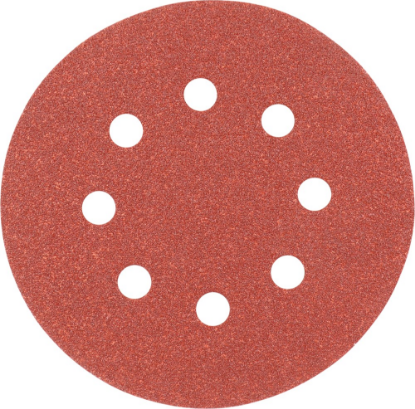 Afbeeldingen van KELFORT Klitschuurschijf rood 8-gat 125MM K100 10x