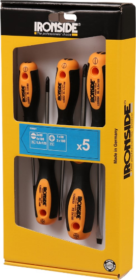 Afbeeldingen van IRONSIDE Schroevendraaierset 2-componenten PZ+SL 5x