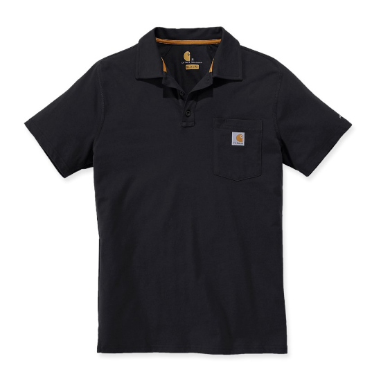 Afbeeldingen van CARHARTT Polo Force cotton delmont pocket 103569 zwart S