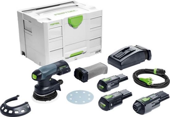 Afbeeldingen van FESTOOL Accu excenterschuurmachine ETSC 125 3,0 I-Set 18V 3,0Ah met adapter inclusief accupack 3,0Ah en snellader