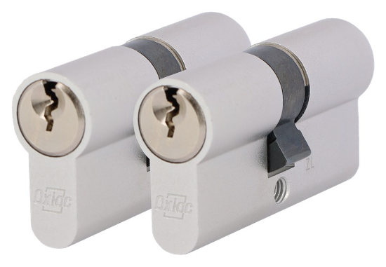 Afbeeldingen van OXLOC Profielcilinder dubbel O3 vernikkeld 30/30MM P2 SKG**