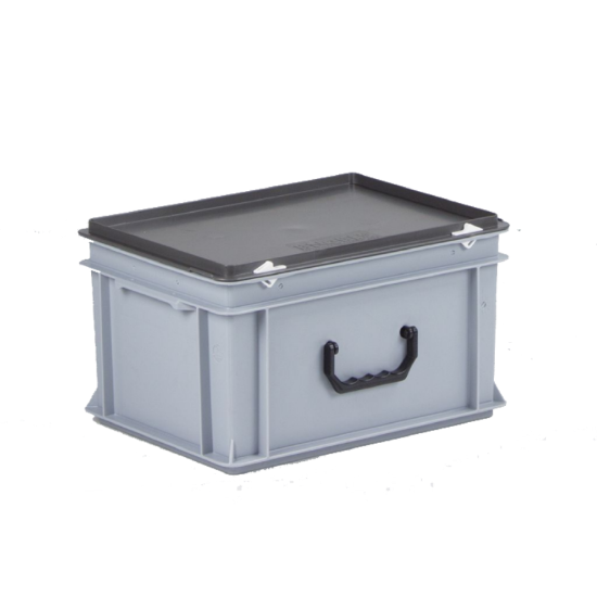 Afbeeldingen van E-LINE Stapelbare koffer met 1 greep grijs 20L 400X300X235MM