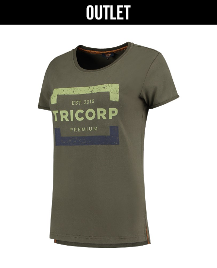Afbeeldingen van TRICORP T-shirt Premium dames 104004 army M