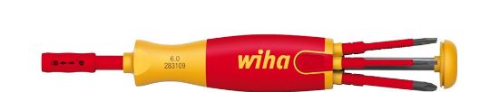 Afbeeldingen van WIHA Schroevendraaier met bitmagazijn LiftUp electric met 6 slimBits sleuf/PZ/PlusMin-PZ in blister