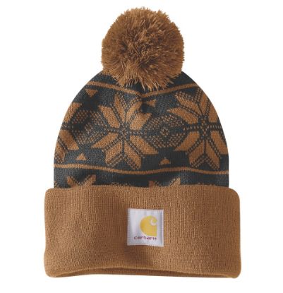 Afbeeldingen van CARHARTT Pom-pom muts gebreid dames 106647 bruin onesize