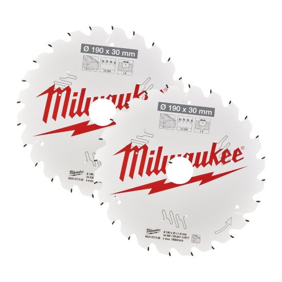 Afbeeldingen van MILWAUKEE Cirkelzaagblad hout 190X30MM 24T/24T 2x