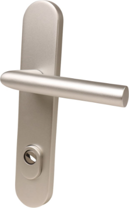 Afbeeldingen van OXLOC Veiligheidsbeslag kerntrekbeveiliging + krukgat ovaal aluminium PC92