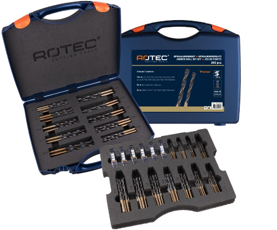 Afbeeldingen van ROTEC Metaalborenset 101 DIN338 Precise 202-delig 1-13MM ABS