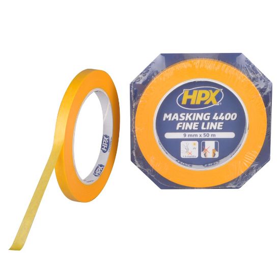 Afbeeldingen van HPX Schilderstape 4400 Fine Line oranje 9MM 50M