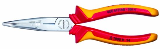 Afbeeldingen van GEDORE Telefoontang VDE met huls-isolatie gebogen 200MM