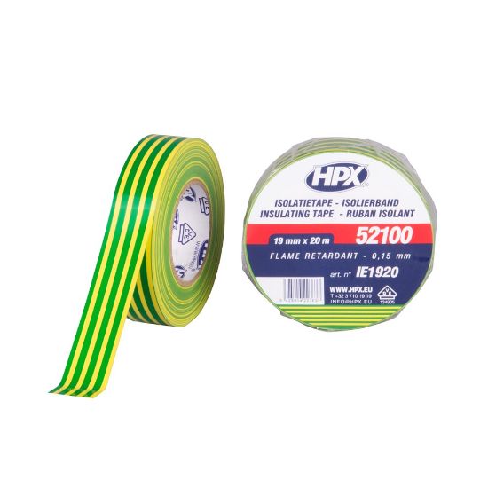 Afbeeldingen van HPX Isolatietape PVC VDE geel/groen 19MM 20M