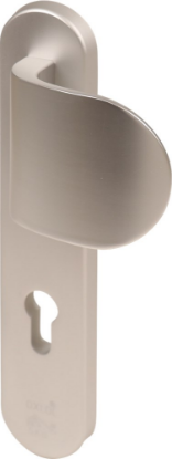 Afbeeldingen van OXLOC Veiligheidslangschild deurduwer + profielcilinder aluminium ovaal PC72