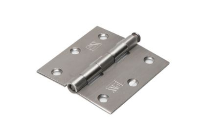 Afbeeldingen van DX Scharnier rechte hoeken + losse pen RVS geborsteld 76X76MM