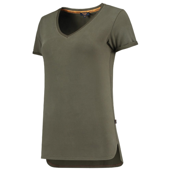 Afbeeldingen van TRICORP T-shirt Premium V-hals dames 104006 army 3XL