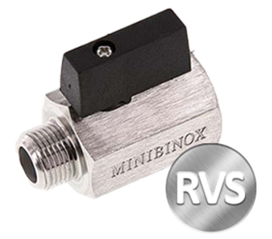 Afbeeldingen van Kogelkraan ⅜" MINIBINOX 25bar BUI/BI zwart