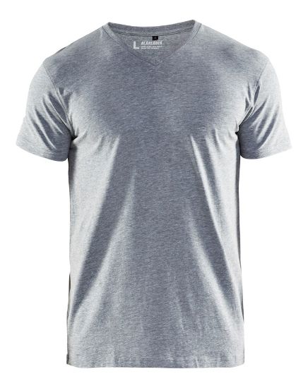 Afbeeldingen van BLÅKLÄDER T-shirt V-hals 3360 grijs mêlee L