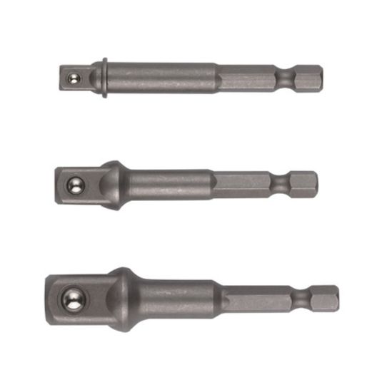 Afbeeldingen van HIKOKI Adapterset ¼" zeskant 3-delig ½",⅜",¼" vierkant met kogel 751970