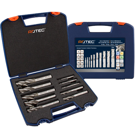 Afbeeldingen van ROTEC Vingerfrezenset HSS-E 610 DIN844 10-delig 4-20MM ABS