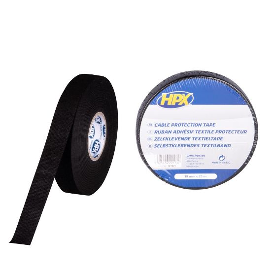 Afbeeldingen van HPX Kabelbeschermingstape zwart 19MM 25M