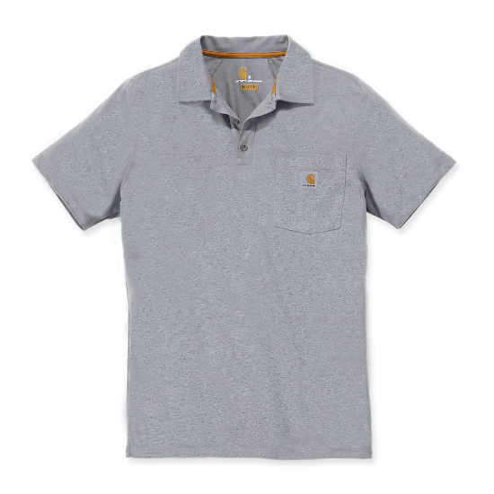 Afbeeldingen van CARHARTT Polo Force cotton delmont pocket 103569 heather grey L
