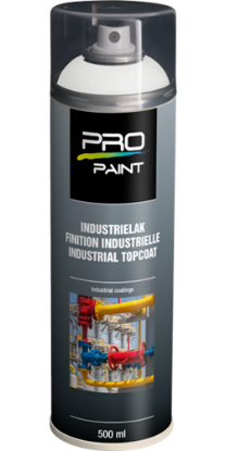 Afbeeldingen van PRO-PAINT Industrie lak / deklaag zuiverwit RAL9010 MAT 500ML