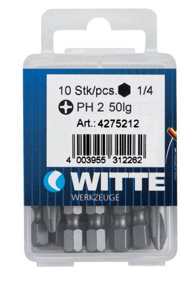 Afbeeldingen van WITTE Bitset ¼" 10x sleuf 0,8X5,5X50MM