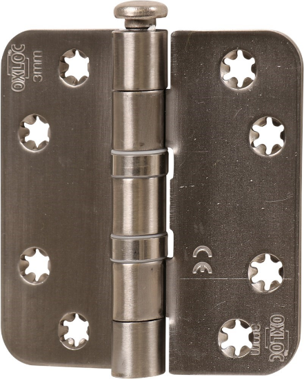Afbeeldingen van OXLOC Schijflagerscharnier RVS ronde hoek 89X89MM
