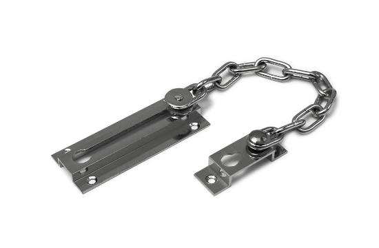 Afbeeldingen van DX Deurketting massief messing verchroomd