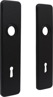 Afbeeldingen van OXLOC Klikschild kort krukgat + profielcilinder aluminium zwart SL72