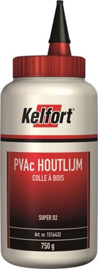 Afbeeldingen van KELFORT Houtlijm D2 PVAc wit 750g