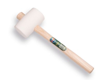 Afbeeldingen van GRIPLINE Rubberhamer nr.3 hard 90 Wit 1000g 75X125MM