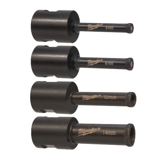 Afbeeldingen van MILWAUKEE Diamantborenset DIAMOND MAX M14 6/8/10/14MM 4x