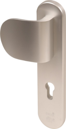 Afbeeldingen van OXLOC Veiligheidslangschild deurduwer + profielcilinder aluminium ovaal PC72