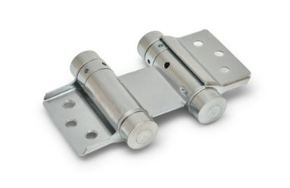 Afbeeldingen van IBFM Bommerscharnier dubbelwerkend staal blank VZ 28/50MM t.b.v. deurdikte 18-25MM