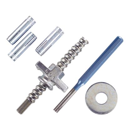 Afbeeldingen van Snelspanner + vleugelmoer + ring t.b.v. anker M12