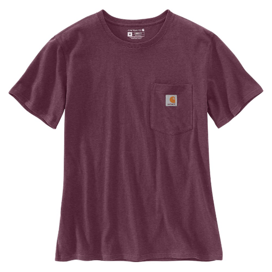 Afbeeldingen van CARHARTT T-shirt workwear met zak dames 103067 blackberry heather L