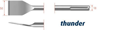 Afbeeldingen van ROTEC Spadebeitel SDS-Max gebogen Thunder 50X380MM