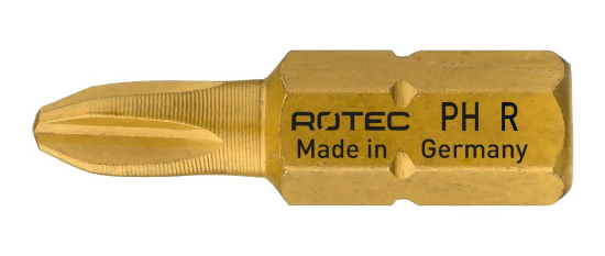 Afbeeldingen van ROTEC Schroefbit ¼" PRO PH2 gereduceerd 25MM C6,3 TiN 10x