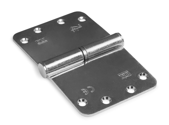 Afbeeldingen van DX Kogelstiftpaumelle links ronde hoeken SKG ***® staal VZ 89X150MM