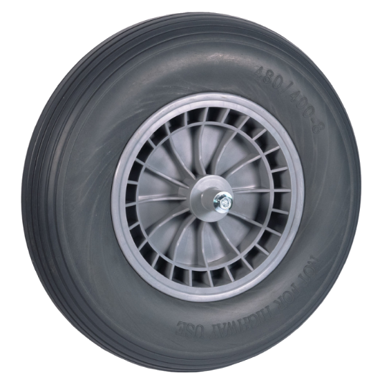 Afbeeldingen van HUMMER Kruiwagenwiel soft PVC grijs 400X8MM